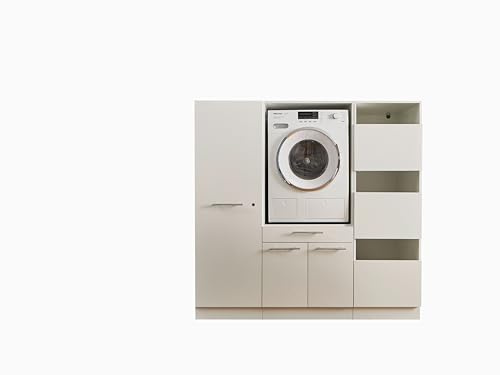 Laundreezy Waschmaschinenschrank, Wäscheschrank und Mehrzweckschrank, Weiß - Waschmaschinen-Überbauschrank TÜV-Zertifiziert mit viel Stauraum - 167,5 x 162 x 67,5 cm (B/H/T)