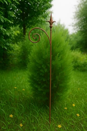 Metall Stäbe Rankstab mit Schnörkeln Edelrost Rost Rankhilfe Gartenstecker Rankstab (032196-1: B17.5 H100cm)