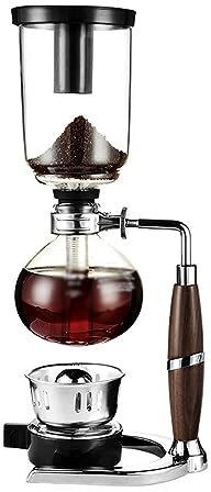 ASSICON Aluminium-Espresso Balance Siphon-Kaffeemaschine mit Karaffe aus Borosilikatglas, Siphon-Kaltbrühkaffeemaschine mit elegantem Design im Retro-Stil Herd-Kaffeemaschine