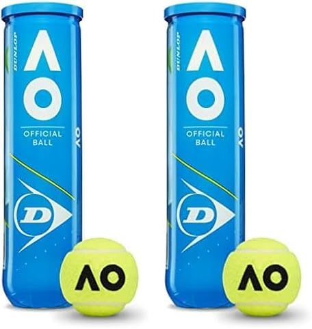 Dunlop Tennisball Australian Open - für Sand, Hartplatz und Rasen (1x4er Dose) (Packung mit 2)