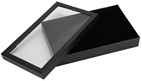 Hapivida Ring Display Tray, Transparent 36-Slot Velvet-Lined Jewelry Organiser Box with Clear Lid for Rings Earrings Necklaces, 22x15x3cm Black Flocking Storage Case for Dresser Boutique Display