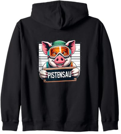 Pistensau Apres Ski Lustig Skifahren Kapuzenjacke