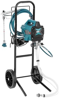 MSW-HSPR-650HW Airless-Farbsprühsystem mobil 1,4 l/min 180 bar 7,5 m Schlauch 650 W Hochdruck-Kolbenpumpe Farbsprühgerät Fassadenfarbe Latex Grundierung modular aufgebauter Farbsprüher