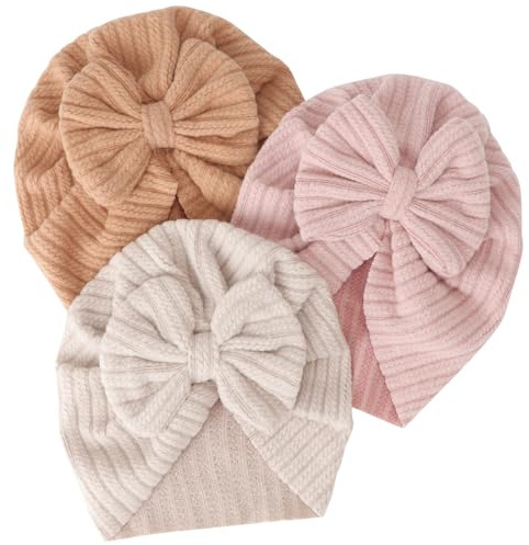DRESHOW Bébé Turban Bonnets de Naissance Chapeaux Nœuds Papillons Mignon Elastique Child Casquettes Bonnets pour Bébé Fille Garçon