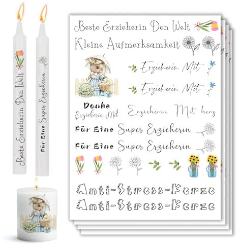 Bolosa 4 tatuajes para velas, tatuajes con velas, pegatinas para velas, láminas deslizantes de agua, pegatinas para velas, pegatinas para velas, impresión de transferencia de agua, láminas deslizantes