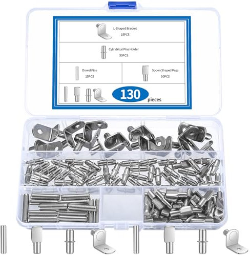 130 Stück Regalbodenträger, 5mm 6mm Bodenträger für Einlegeböden Kleiderschrank, 4 Stile Metall Einlegeboden Halter für Schränke Bücherregal Schrankbretter Halter Regalbretthalter Regalbodenhalter