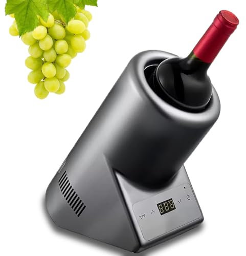 Dfdieratve Elektrischer Weinkühler, Einzelflaschen-Weinkühler aus Edelstahl, 750-ml-Weinflaschenkühler, Schnellkühler für Getränke, Champagner, Getränke, für Weinliebhaber, Weinkühler,A