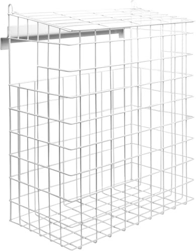 Letterbox Cage, Indoor Mail Catcher, No Screws or Fixings Required | Door Guard Letter Box Catcher, White Iron Post Box Holder - Postbox Post Holder Catches Letters & Post Behind Door