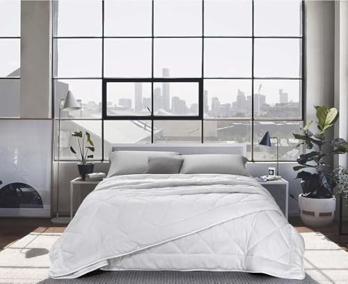 IlGruppone Piumino 4 stagioni in microfibra 2 piumini uniti con bottoni estate primavera inverno - Bianco - 1 Piazza (Bianco, Singolo)