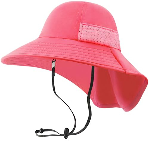 DRESHOW Cappello da Sole per Neonati UPF 50+ Cappello da Collo per Ragazzo Protezione per Bambini Cappello a Secchiello Traspirante