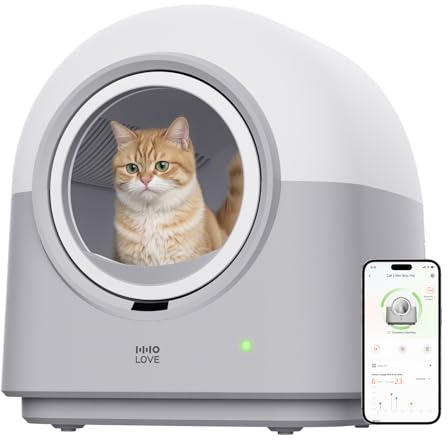 HHOLOVE Katzenklo Selbstreinigend Katzentoilette Groß XXL, Automatisches Katzenklo Elektrisches, APP-Steuerung, Selbstreinigendes Katzenklo für 2 Katzen Mehrere Katzen