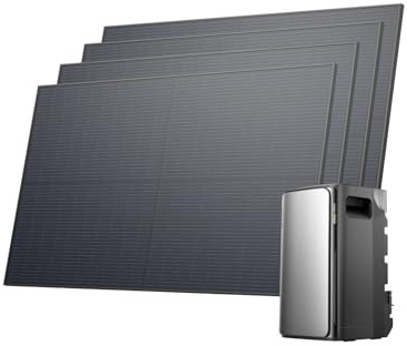 ECOFLOW Stream Ultra Balkonkraftwerk mit Speicher 1800W, 1,92kWh Speicher für Balkonkraftwerk, 4X 450W Solarpanel, 2300W Dual AC-Anschlüsse, erweiterbar auf 11,52 kWh, 6000 Ladezyklen, KI, Plug&Play