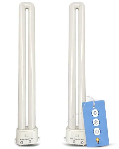 11w 4 Pin Compact Fluorescent Lamp PL-S 2G7 Cool White 4000K (Dulux SE) U-Shape Single Rotating Tube Energy Saving, for Recessed Lighting, Downlights, Bathroom, Mirror Lights and Desk Lamps, Pack of 2