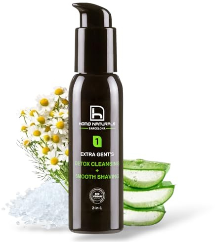 Homo Naturals Gesichtsreiniger für Herren, natürlich, 2-in-1, Gesichtsreinigung + Rasiercreme, Gesichtsseife für Herren, mit Detox-Effekt, 100 ml