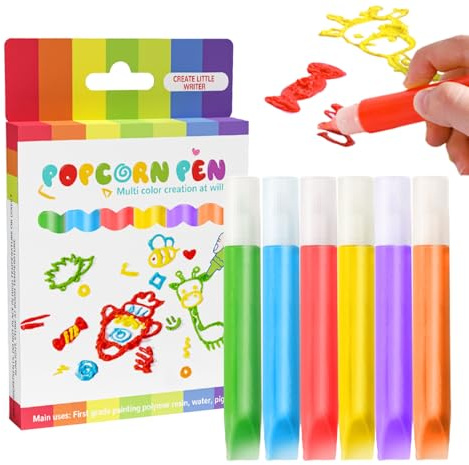 Tuxxjzm Penne da disegno, 6 colori 3D a bolle da colorare | Divertenti forniture artistiche lavabili, decorativi per pittura artigianale per bambini biglietti di compleanno