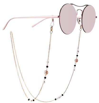 Chaîne de lunettes Chaînes de lunettes pour femmes Chaînes de lunettes Perles Lunettes de lecture Cordon de cou Lunettes de soleil Support de sangle