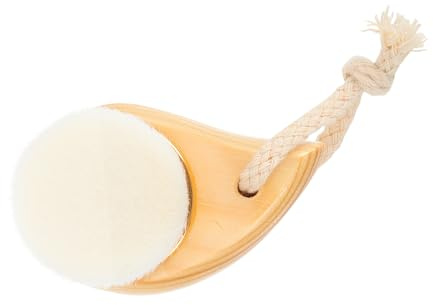 Spazzola Viso Marrone Manico in Legno Pulizia Manuale | Cleansing Facial Brush, Face Washing Brush, Uso Domestico, Rimozione Make-up e Impurità