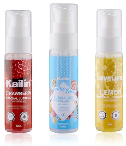 Gleitgel Wasserbasis,Gleitgel Gel Stimulierend für Frauen, 3x Aromatisiert, | Nicht Klebrig, Kein Zucker,Natürlich & Vegan Lube für Frauen Männer Paare(Erdbeere + Minze + Zitrone)