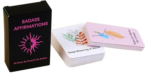 GkgWuxf bekräftelsekort - 60 stycken dagliga mindfulness-kort för inspiration - motiverande för kvinnor, födelsedag, vän, objektiv, dagbok för intimnedgång