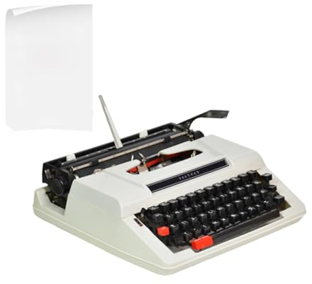 Klassische Schreibmaschine Alt Retro Typewriter Mechanical Alte Schreibmaschine Funktionsfähig Für Büro Dekoration Und Display(White)