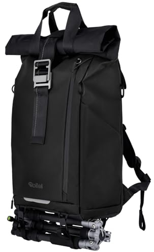 Rollei Fotoliner Ocean Rolltop Kamerarucksack Wasserdicht Fotorucksack Groß Kamera Rucksack mit Laptopfach Stativhalter für DSLR SLR Kameras