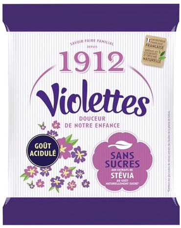 VERQUIN - Bonbons Violette Sans Sucres - Arôme Authentique - le sachet de 100 g - Le Lot De 5