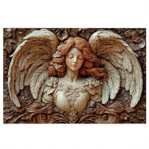 Puzzle 1000 Pieces Ange Adultes, Puzzle Femme pour Adulte, Grand Puzzles Bois avec Boite Cadeau, Jeu de Concentration pour Adultes, 1000 Pieces Puzzles Décoration Murale Maison, Cadeau Femme, B-62