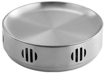 La barbacoa coreana de acero inoxidable es exquisita y práctica, redonda de 23 cm (plata)