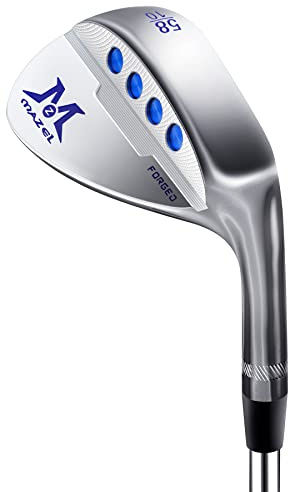 MAZEL Men’s Golf Wedges 48 50 52 54 56 58 60D Steel Sand Wedge Right-Handed | Wider Sole for Easy Glide on Grass ,CNC Milled Face Get More Swing Consistency and Accuracy