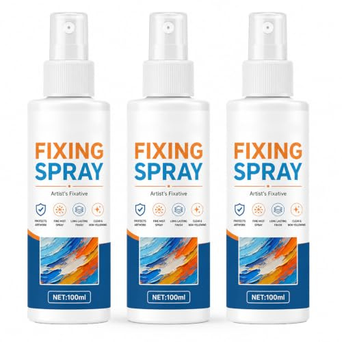 Fixativ Spray für Pastellkreide,Fixiermittel für Aquarelle,Fixativ das Kohle,Buntstift und Pastellzeichnungen schützt*3PC