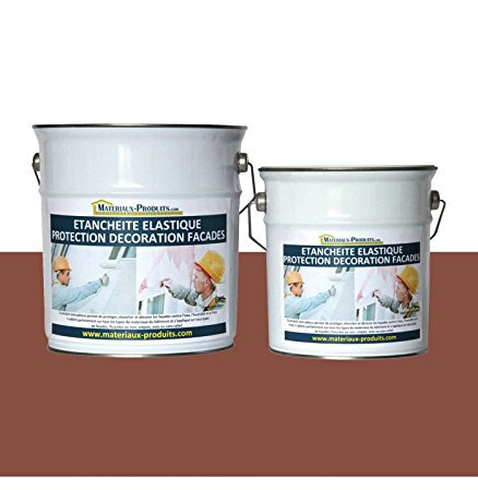 MATPRO - Peinture Étanche & Élastique pour Protection de Façade - pour Mortiers, Briques, Crépis, Fissurés ou Non, Avec ou Sans Relief - Rouge Tuile - 20Kg
