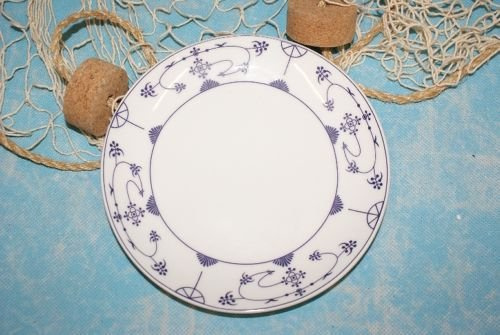 Wilhahn (früher Ocean Line ) Kuchenteller / Frühstücksteller Indisch Blau / Strohblume ca.18cm Porzellan