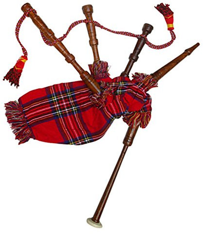 Royal Stewart Mini-Dudelsack für Anfänger, Spielzeug, aus Palisanderholz, mit Abdeckung, Kordel und 2 Rohrblättern