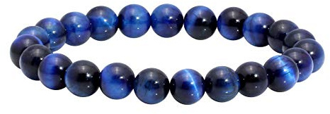 MILAKOO Healing Natural Blue Tiger Eye Bracelet for Women Men 8mm Stone Beaded Stretch Wristband
