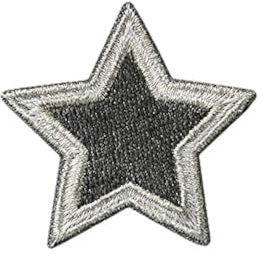 Bügelbild Applikation Aufnäher Patch Flicken Stern silber grau 4,0 cm