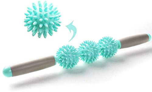Faszien-Roller – Cellulite-Entferner, Massagestab – Tiefengewebe eng anliegende Faszien-Massagegerät Triggerpunkt Fettstrahl Schmerzlinderung mit 3 Dornenbällen