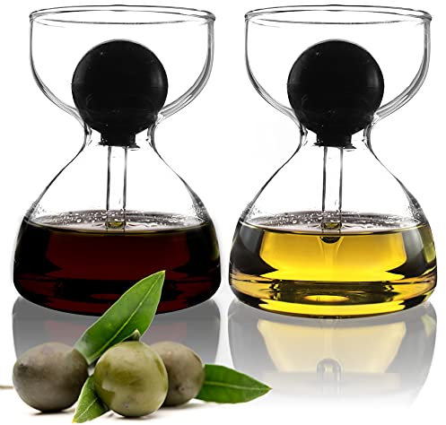 DropD'olio olio e aceto set con contagocce in vetro – Set da 2 pezzi da 200 ml – perfetto per Ciabatta e insalata