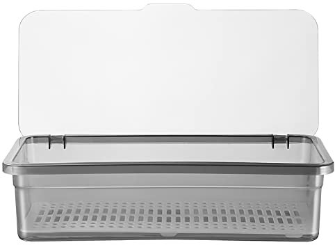 UPKOCH Organisateur D' argenterie avec Couvercle Plateau en Plastique Réutilisable avec Couvercle pour Couverts de Cuisine Et Récipient de Rangement pour Ustensiles