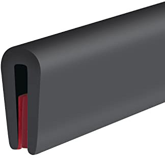 Profilo in gomma, protezione per bordi portiera autoadesiva, protezione flessibile per bordi taglienti in lamiera, protezione per bordi a forma di U, misura 1,5 mm, lunghezza 3 m