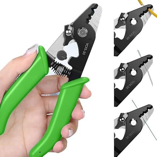 YEDEMC Three-Ports Fiber Optical Stripper Pliers Fiber Wire Strippers for FTTH Tools Optic Fiber Stripping Plier