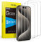 SPARIN Protector de Pantalla para iPhone 16/iPhone 15 Pro/iPhone 15, Cristal Templado de 6,1 Pulgadas Cobertura Completo 9H Dureza, HD Transparente, 3 Pack