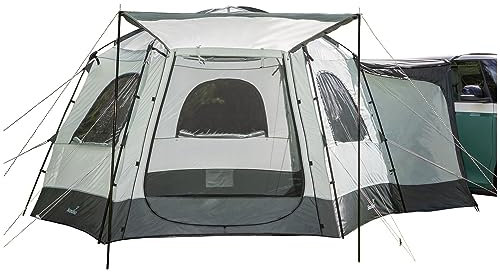 Skandika Busvorzelt Pitea Dome | Freistehend, für 2-4 Personen, Stehhöhe 2,2 m, 10,4 m² Wohnbereich, 3 Eingänge, Folienfenster, Moskitonetz, 3000 mm Wassersäule | Zelt für Auto, Bus, Van, Bulli