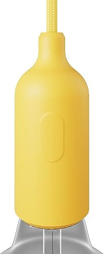 creative cables - Kit E27 Lampenfassung aus Silikon mit Schalter und verdeckter Zugentlastung - Gelb