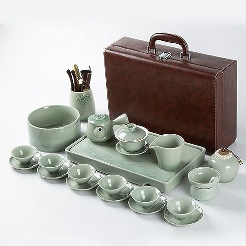 BBAUER teiera marocchina teiera giapponeseSet da tè Kung Fu per uso domestico, set regalo per tazza da tè in ceramica giapponese(Color:D,Size:)
