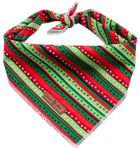 Lionet Paws Christmas Hunde Bandana Kopftücher Hundehalstuch Dreieckstuch für Kleine, Mittelgroße und Große Hunde