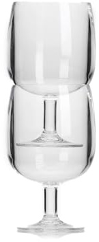 Flamefield Stacking Wine Goblet – 260ml Space-Saving Elegance, Break-Resistant, Dishwasher-Safe, Ideal for Indoor and Outdoor Use