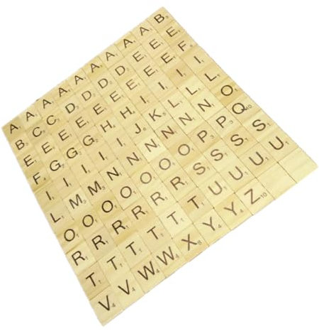 Amosfun 1 200 Stück Buchstaben Zum Basteln Frühe Erziehung Buchstabenfliesen Aus Holz Buchstabenrätsel Holzscheiben Alphabet-rätsel Englische Alphabet-Chips Kind Hölzern Anhänger