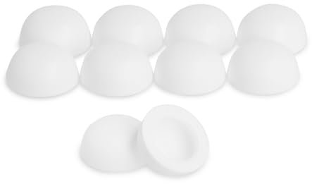 GleitGut Tappi di copertura per viti a testa bombata bianchi, 10 pezzi, tappi per viti per davanzale (diametro esterno: 10,5 mm, diametro interno: 7 mm, altezza: 5,0 mm)