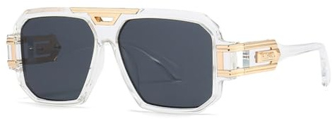 MUTYNE Luxus-Sonnenbrille für Herren, Vintage, übergroße Brillen, männliche Schattierungen, Uv400-Fahrbrille, klar, Einheitsgröße