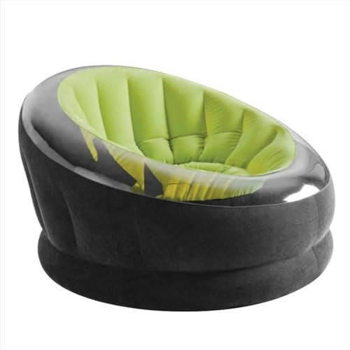 ZMIN Aufblasbares PVC-Sofa mit Beflockung, klappbarer Schlafzimmersitz, tragbarer Heimruhestuhl, für Zuhause, Outdoor, Camping, Garten, Büro,A,112x109x69cm